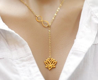Infinity Lotus Flower Pendant Necklace-Your Soul Place